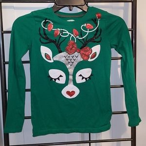 Girl's holiday renderer long sleeve T